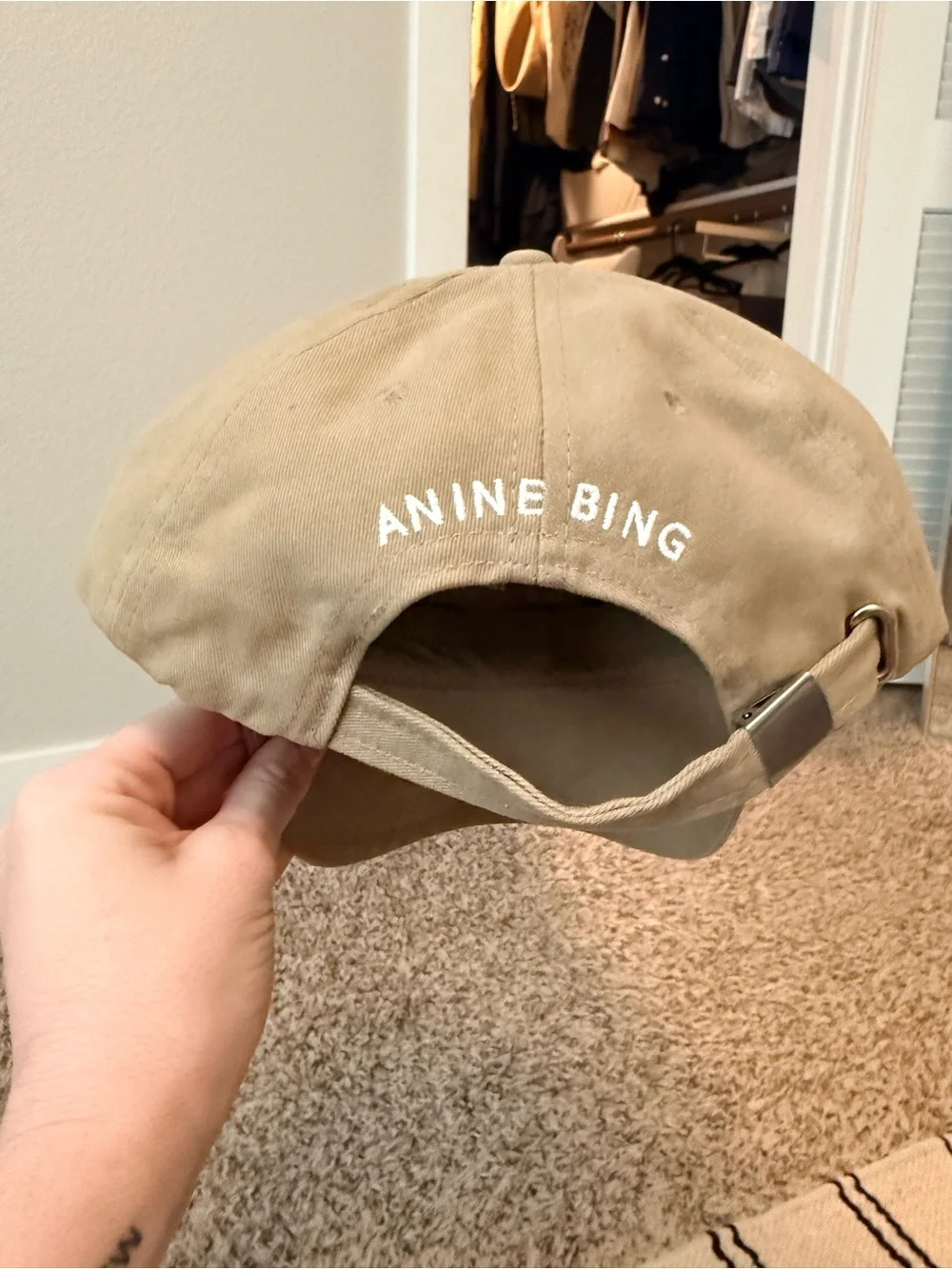 Anine Bing Tan Logo Baseball Cap
